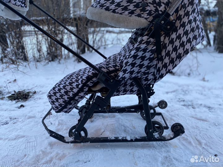 Детские санки коляска с колесами