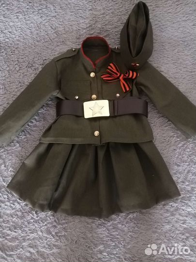 Костюм для девочки и мальчика военный (на 9 мая)