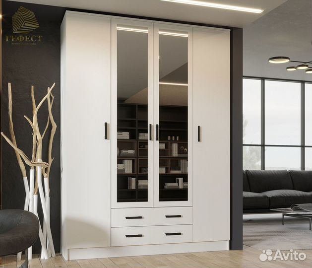 Шкаф квадро Белый гладкий