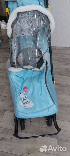 Детские санки коляска с колесами