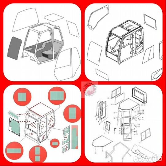 Стекло лобовое верхнее (закаленное) 903-00076B