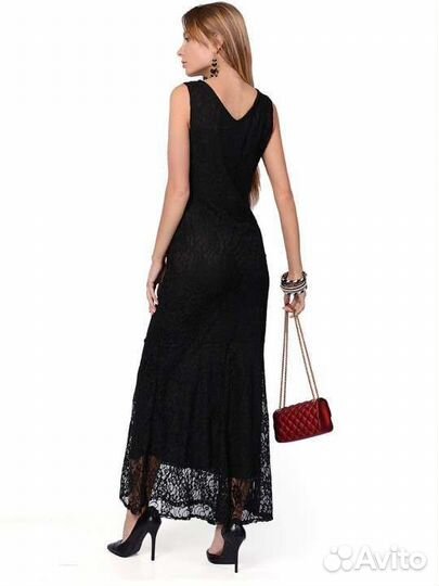 Черное кружевное платье 46 Новое