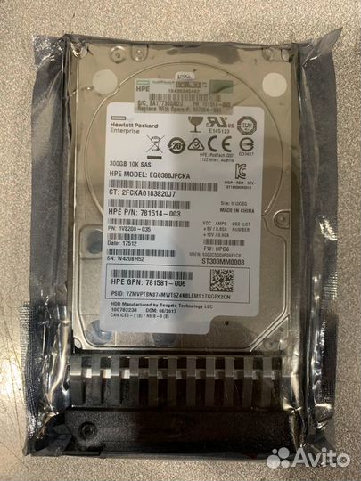 Жесткий диск HP 300GB 12G 10K 2.5 SAS