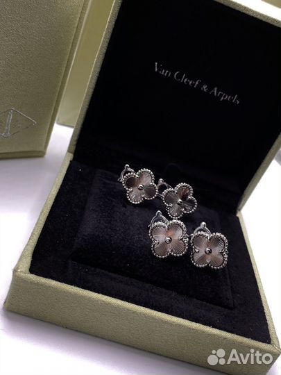 Серьги van cleef четырехлистник