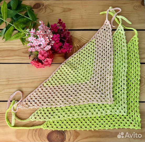 Вязаная косынка летняя женская. Ручная работа