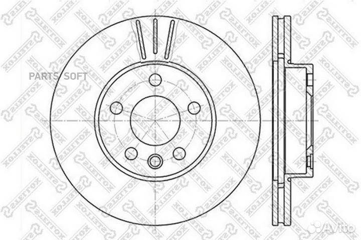 Stellox 60202545VSX 6020-2545V-SX диск тормозной передний\ Ford Galaxy, VW Sharan 1.8-1.9TDi 95