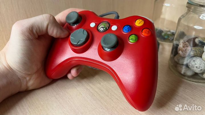 Джойстик Xbox 360 проводной для пк красный