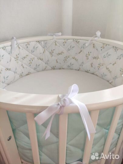 Бортики в кроватку тонкие стёганые