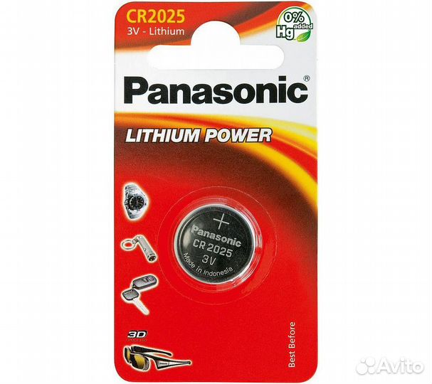 Батарейки Panasonic CR-2025EL/1BP дисковые литиевы