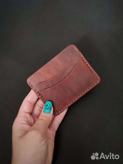 Картхолдер из натуральной кожи горизонтальный