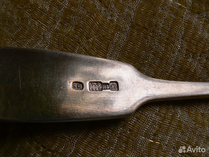 Ложка серебро 84 проба 70 грамм 1896 год