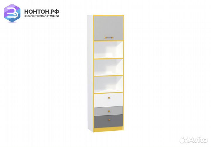 Стеллаж Альфа 09.137 солнечный свет / темно-серый