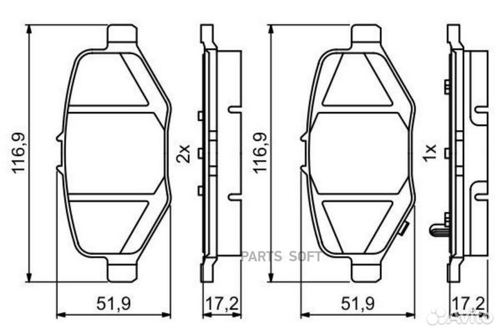 Колодки тормозные задние дисковые к-кт
