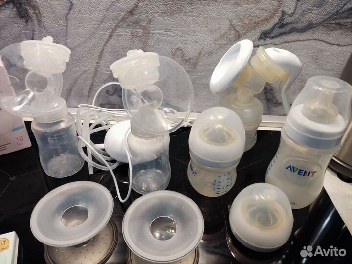 Молокоотсос, бутылочки, вкладыши