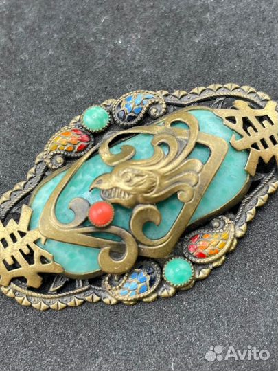 Антикварная Брошь Neiger Чехия винтаж