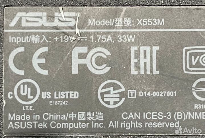 Ноутбук asus x553m