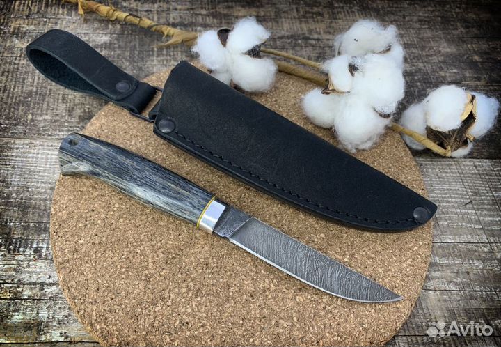 Мини нож из дамаска