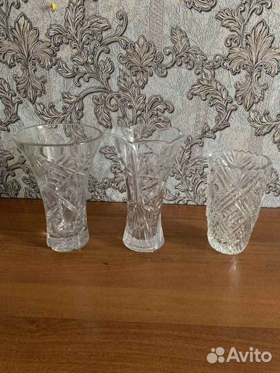 Хрустальная посуда,вазы,кружки