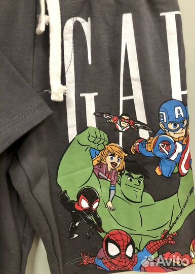 Новый детский костюм Gap футболка и шорты Marvel