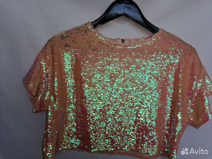 Футболка топ с пайетками