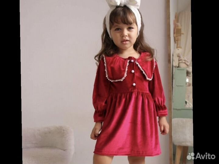Платье велюр для девочки
