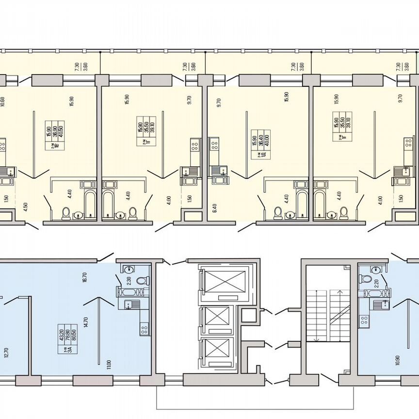 3-к. квартира, 80,5 м², 4/19 эт.