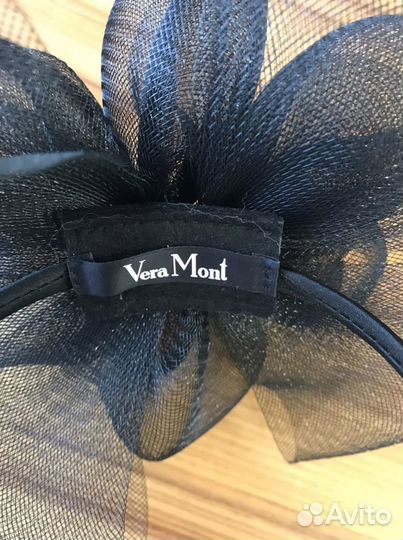 Ободок с большим цветком, черный