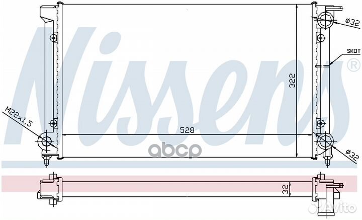 Радиатор охлаждения двигателя 651511 Nissens
