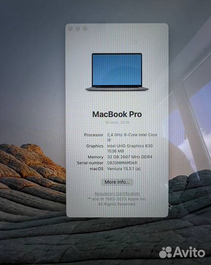 Apple Macbook Pro 16 2019 / 1 TB / i9 / 32GB