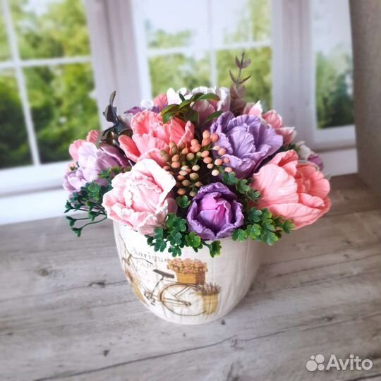 Букет из мыльных цветов