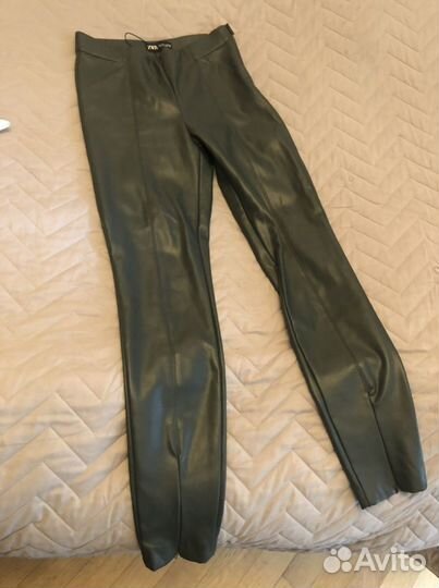 Брюки zara из экокожи