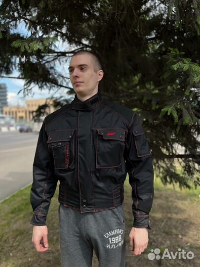 Мото куртка текстиль с пробегом S