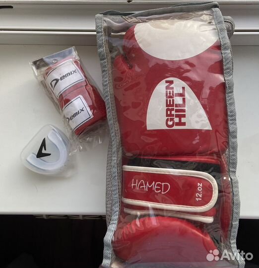 Боксерские перчатки 12 oz, бинт боксерский, капы