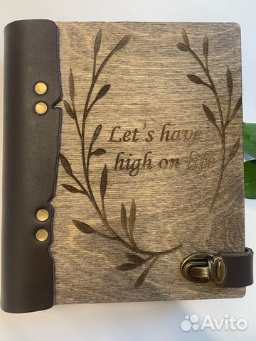 Записная книжка- блокнот из кожи и дерева