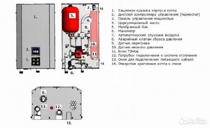 Электрический котел 6-9-12 кВт с Wi-Fi и Янд.Алиса