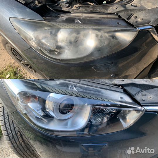 Полировка фар авто