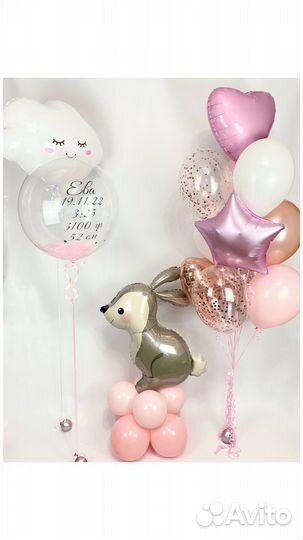Воздушные гелиевые шары на выписку