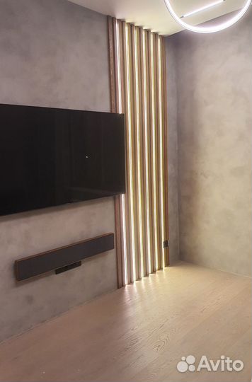 Рейки на стену с подсветкой