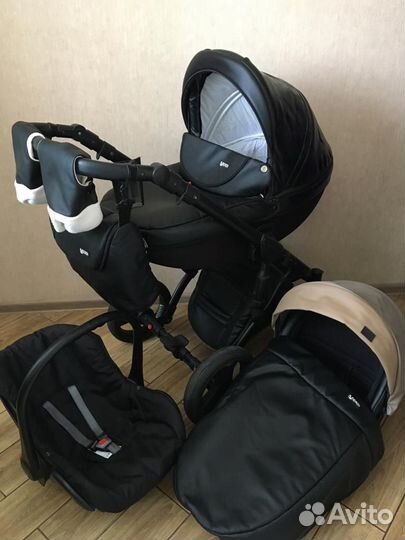 Коляска 3 в 1 эко кожа