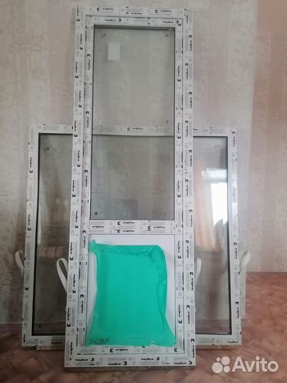 Болконный блок пвх, дверь 2200/750, окно 1380/1400