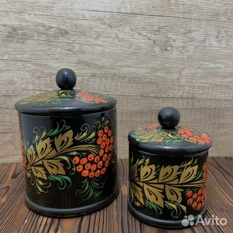 Кадочки Хохломская Роспись Сделано В СССР Ретро
