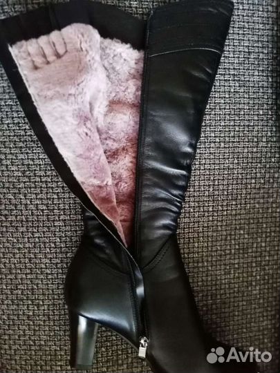 Новые кожаные зима сапоги