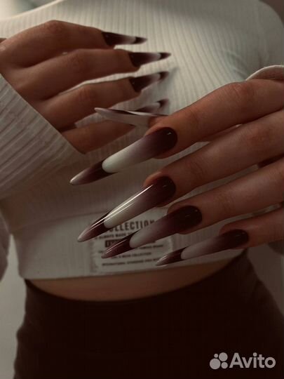 Маникюр с покрытием гель лак наращивание ногтей