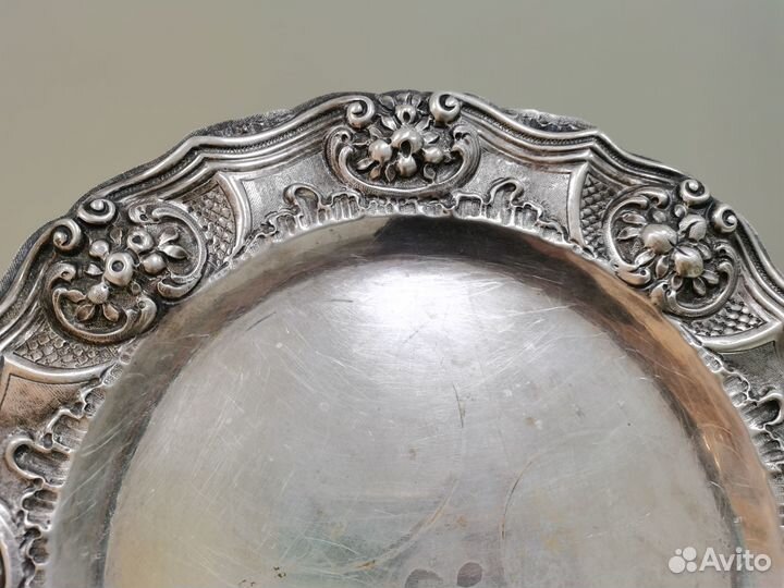 Поднос большой блюдо Германия серебро 800