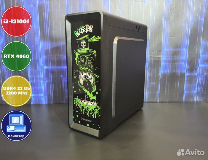 Игровой пк новый i3-RTX4060-32DDR4-GEF85174206-H610