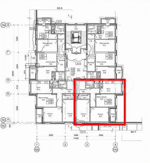 3-к. квартира, 75,3 м², 2/20 эт.
