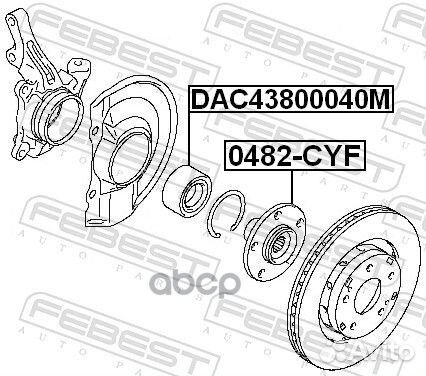 DAC43800040M подшипник ступ. пер Mitsubishi Ou