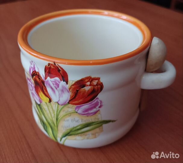 Банка для сыпучих продуктов керамика с ложкой