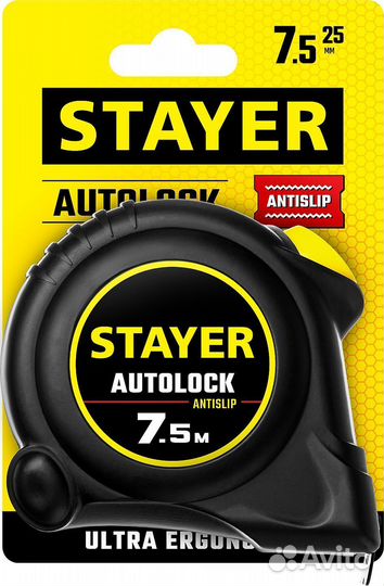 Рулетка измерительная Stayer AutoLock, 7.5м х 25мм