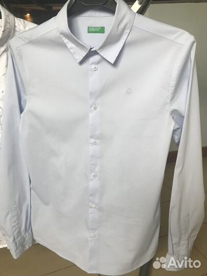 Рубашка Benetton 2XL (160см), голубая